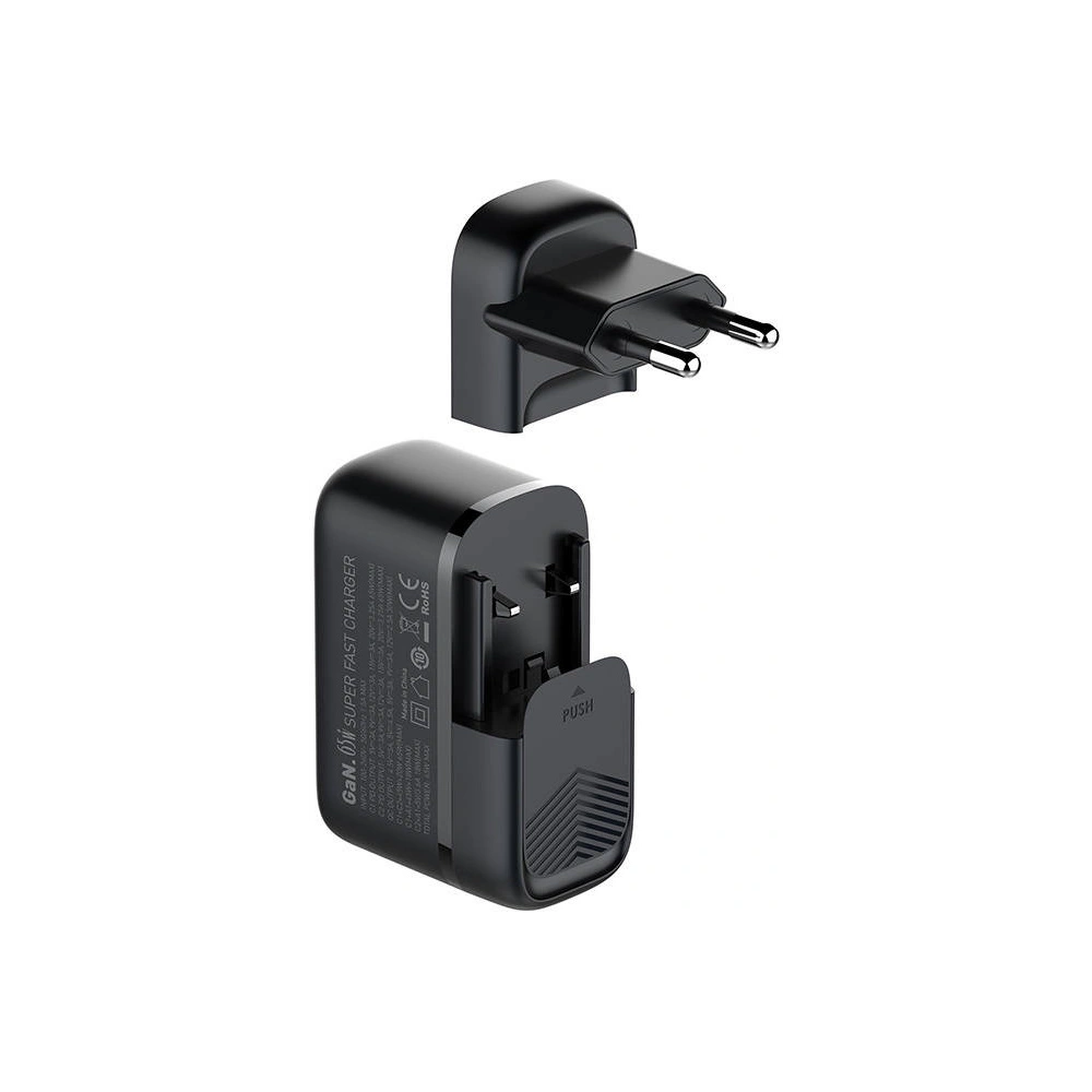 Hurtownia GSM - Încărcător rețea LDNIO Q366 USB-A, 2xUSB-C, GaN, 65W negru - LDN474 - {ean13} - Hurt