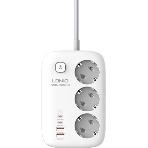 Hurtownia GSM - Napájecí lišta LDNIO SE3436 3x EU zásuvky, 2xUSB-A, 2xUSB-C, GaN, 65W bílá - LDN475 - {ean13} - Hurt