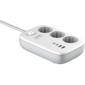 Hurtownia GSM - Napájecí lišta LDNIO SE3436 3x EU zásuvky, 2xUSB-A, 2xUSB-C, GaN, 65W bílá - LDN475 - {ean13} - Hurt