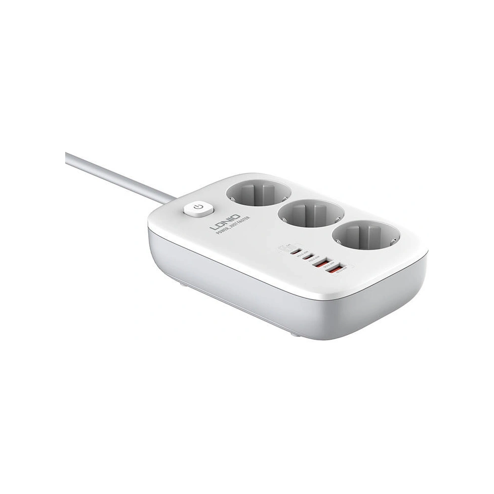 Hurtownia GSM - Feszültségelosztó LDNIO SE3436 3x EU dugó, 2xUSB-A, 2xUSB-C, GaN, 65W fehér - LDN475 - {ean13} - Hurt