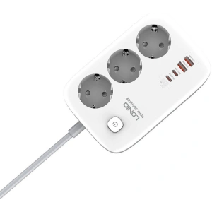 Hurtownia GSM - Napájecí lišta LDNIO SE3436 3x EU zásuvky, 2xUSB-A, 2xUSB-C, GaN, 65W bílá - LDN475 - {ean13} - Hurt