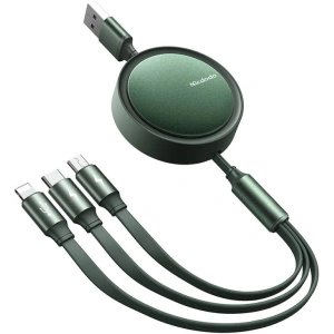 Hurtownia GSM - Kabel svinovací USB Mcdodo CA-7251 3w1 USB-A / Lightning, USB-C, microUSB 1,2m zelený - MDD149 - {ean13} - Hurt