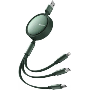 Hurtownia GSM - USB tekercs Mcdodo CA-7251 3w1 USB-A / Lightning, USB-C, microUSB 1,2m zöld - MDD149 - {ean13} - Hurt