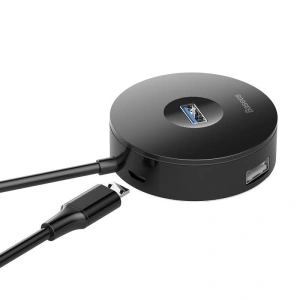 Hub 4w1 USB-C do USB 3.0 + 3x USB 2.0 Baseus 15cm (czarny)