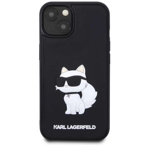 Etui Karl Lagerfeld KLHCP14M3DRKHNK Apple iPhone 14 Plus / 15 Plus hardcase Rubber Choupette 3D czarny/black