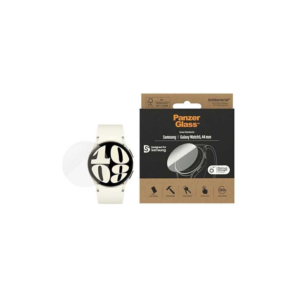 Hurtownia GSM - Tvrzené sklo PanzerGlass Galaxy Watch6 44mm Ochrana obrazovky Antibakteriální 3682 - PZG557 - {ean13} - Hurt