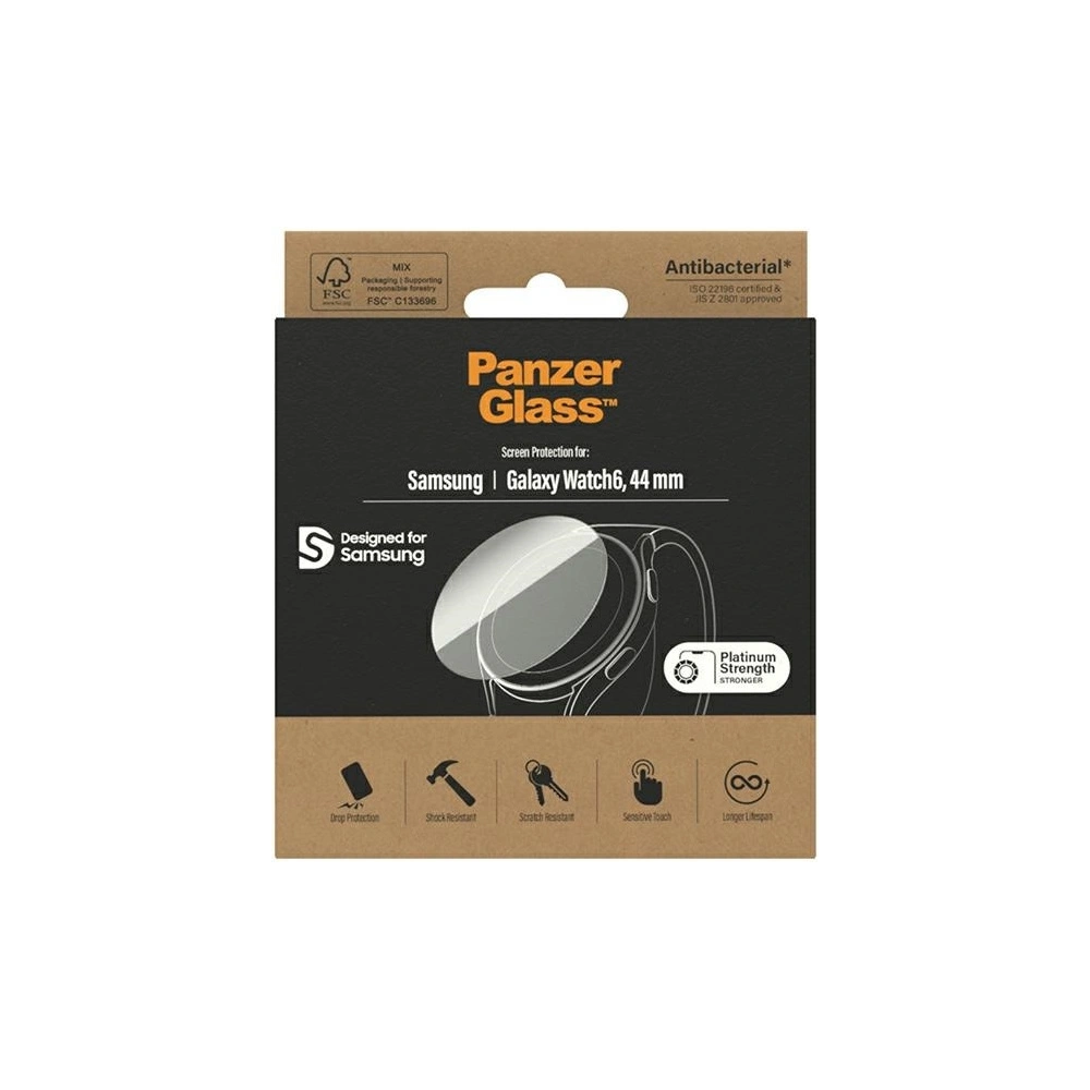 Hurtownia GSM - Gehärtetes Glas PanzerGlass Galaxy Watch6 44mm Bildschirmschutz Antibakteriell 3682 - PZG557 - {ean13} - Hurt