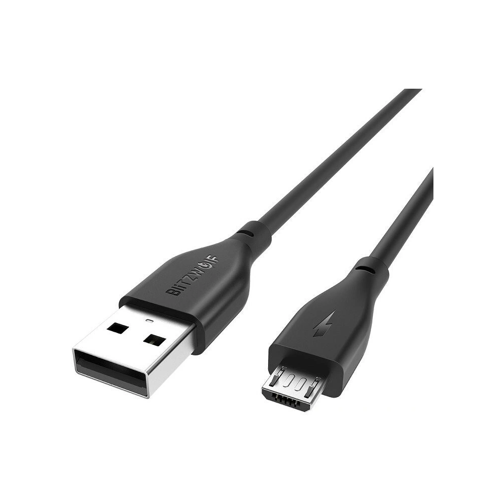 Hurtownia GSM - Kabel Micro USB AmpCore II BlitzWolf BW-MC10 0,3m czarny - BLZ026BLK - {ean13} - Hurt