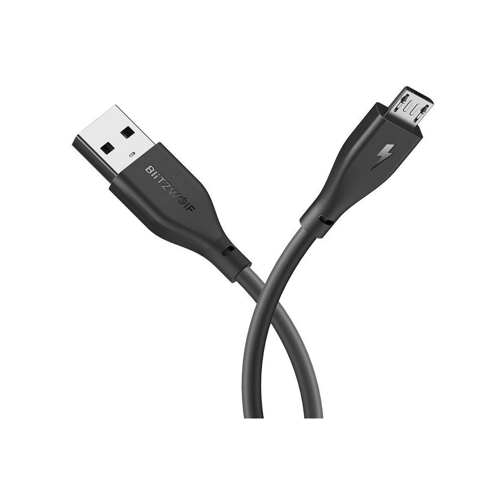 Hurtownia GSM - Kabel Micro USB AmpCore II BlitzWolf BW-MC10 0,3m czarny - BLZ026BLK - {ean13} - Hurt