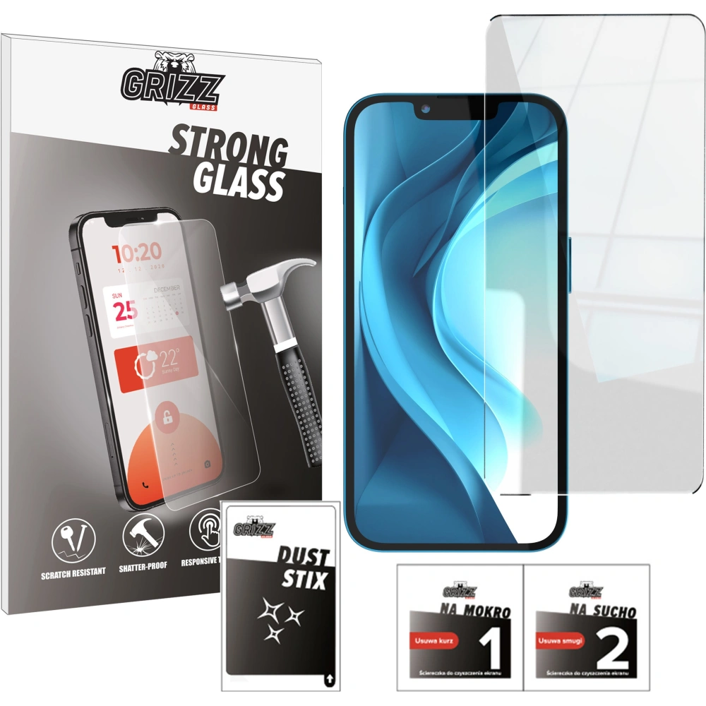 Hurtownia GSM - Gehärtetes Glas GrizzGlass StrongGlass Apple iPhone 16e / 14 / 13 / 13 Pro - GRZ7319 - {ean13} - Hurt