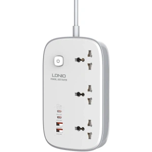 Hurtownia GSM - Napájecí lišta LDNIO SC3416 3x EU zásuvky, 2xUSB-A, 2xUSB-C, GaN, 65W bílá - LDN476 - {ean13} - Hurt