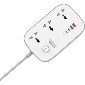 Hurtownia GSM - Napájecí lišta LDNIO SC3416 3x EU zásuvky, 2xUSB-A, 2xUSB-C, GaN, 65W bílá - LDN476 - {ean13} - Hurt