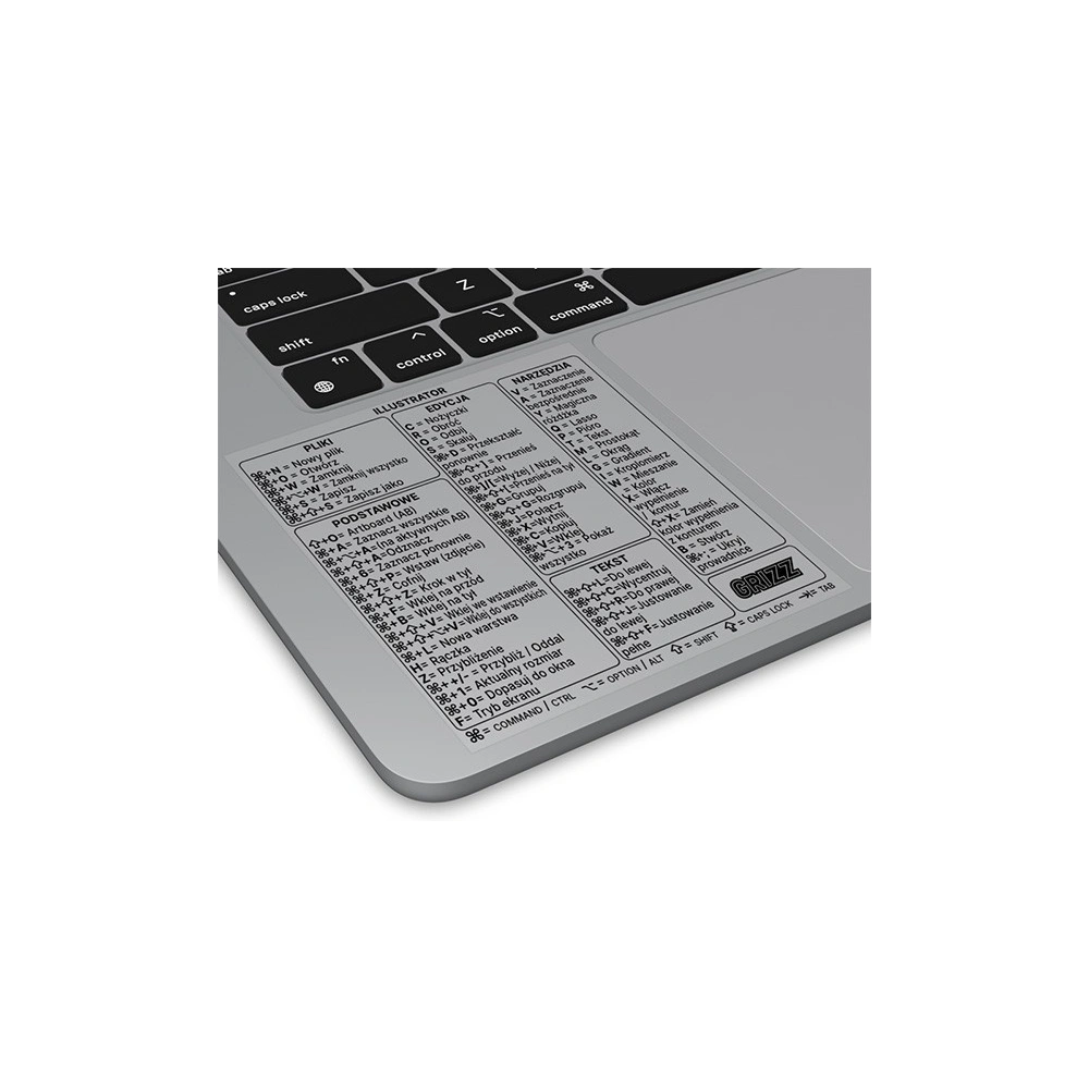 Hurtownia GSM - Naklejka se zkratkami kláves GrizzGlass MacOS Adobe Illustrator [PL] - GRZ7329 - {ean13} - Hurt