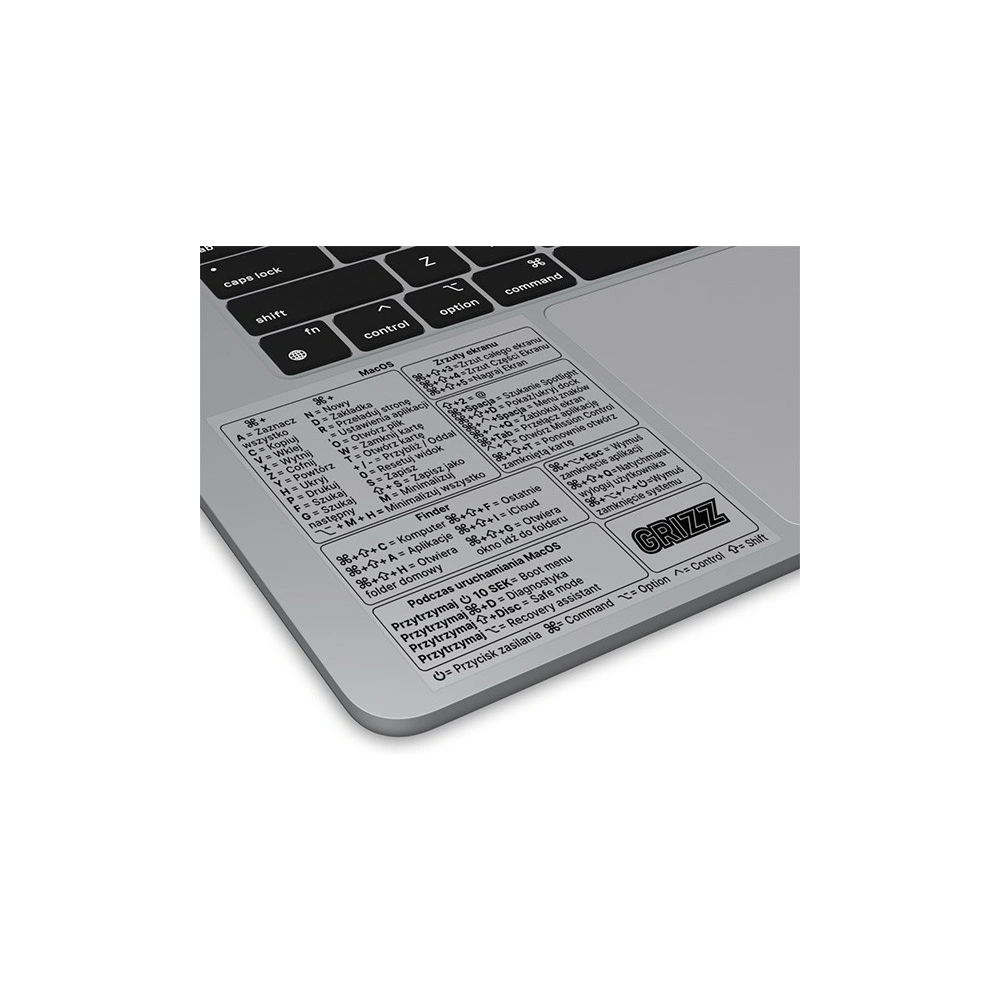 Hurtownia GSM - Naklejka se zkratkami kláves GrizzGlass MacOS Apple M [PL] - GRZ7330 - {ean13} - Hurt