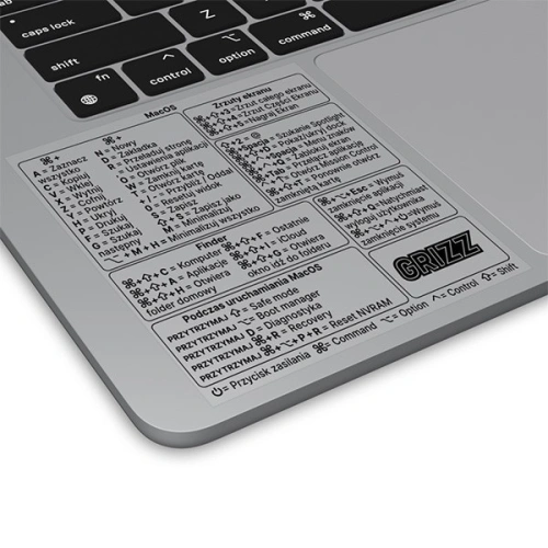Naklejka ze skrótamiklawiszowymi  GrizzGlass MacOS Intel [PL]