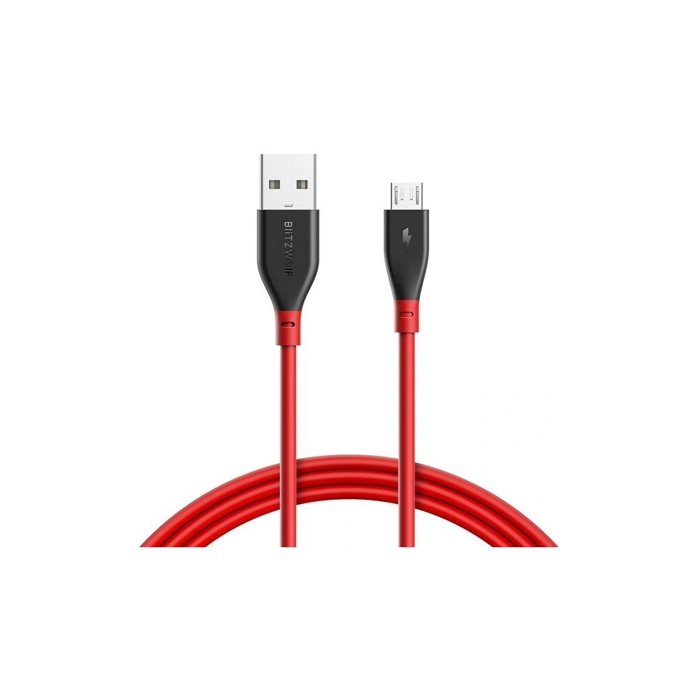 Hurtownia GSM - Kabel Micro USB AmpCore II BlitzWolf BW-MC11 1m czerwony - BLZ029RED - {ean13} - Hurt