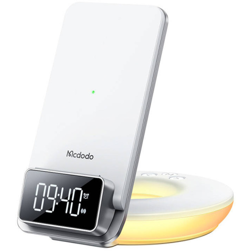 Mcdodo Distributor - 6921002616102 - MDD165 - Mcdodo CH-1610 wireless charger with night light / alarm clock function 15W, white - B2B homescreen