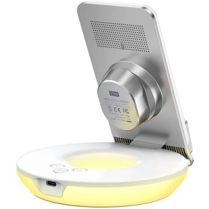 Hurtownia GSM - Încărcător wireless cu funcție de lampă de noapte / ceas deșteptător Mcdodo CH-1610 15W, albă - MDD165 - {ean13} - Hurt