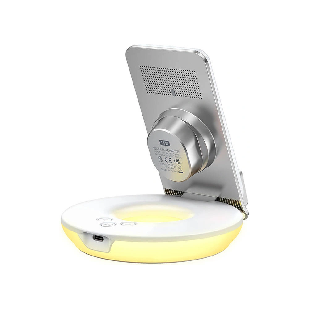 Hurtownia GSM - Încărcător wireless cu funcție de lampă de noapte / ceas deșteptător Mcdodo CH-1610 15W, albă - MDD165 - {ean13} - Hurt