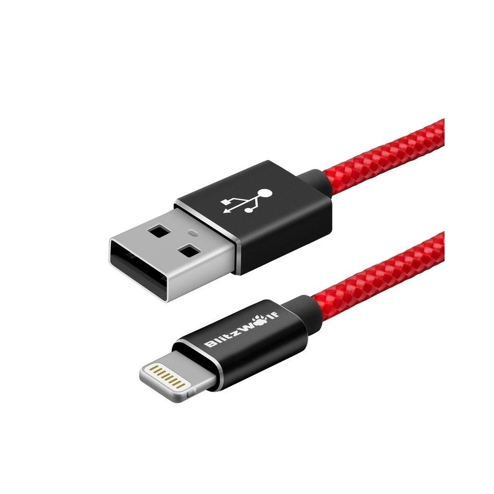 Hurtownia GSM - Kabel Lightning BlitzWolf BW-MF5 1m czerwony - BLZ032RED - {ean13} - Hurt