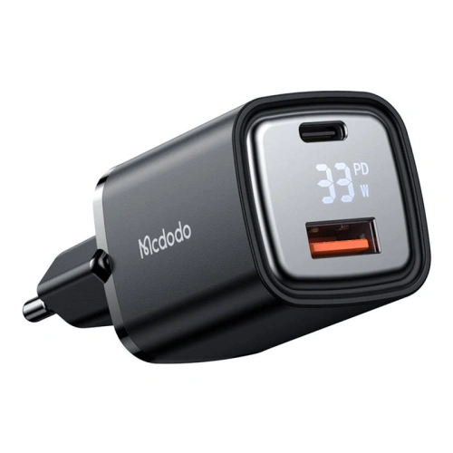 Ładowarka sieciowa Mcdodo CH-1701 USB-A, USB-C, 33W z wyświetlaczem (czarna)