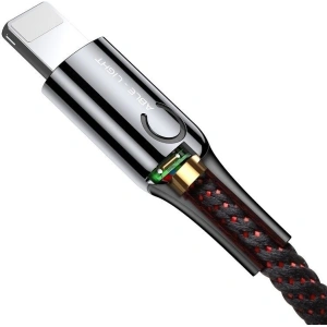 Kabel USB Lightning z diodą LED Baseus C-shaped 2.4A 1m (czarny)