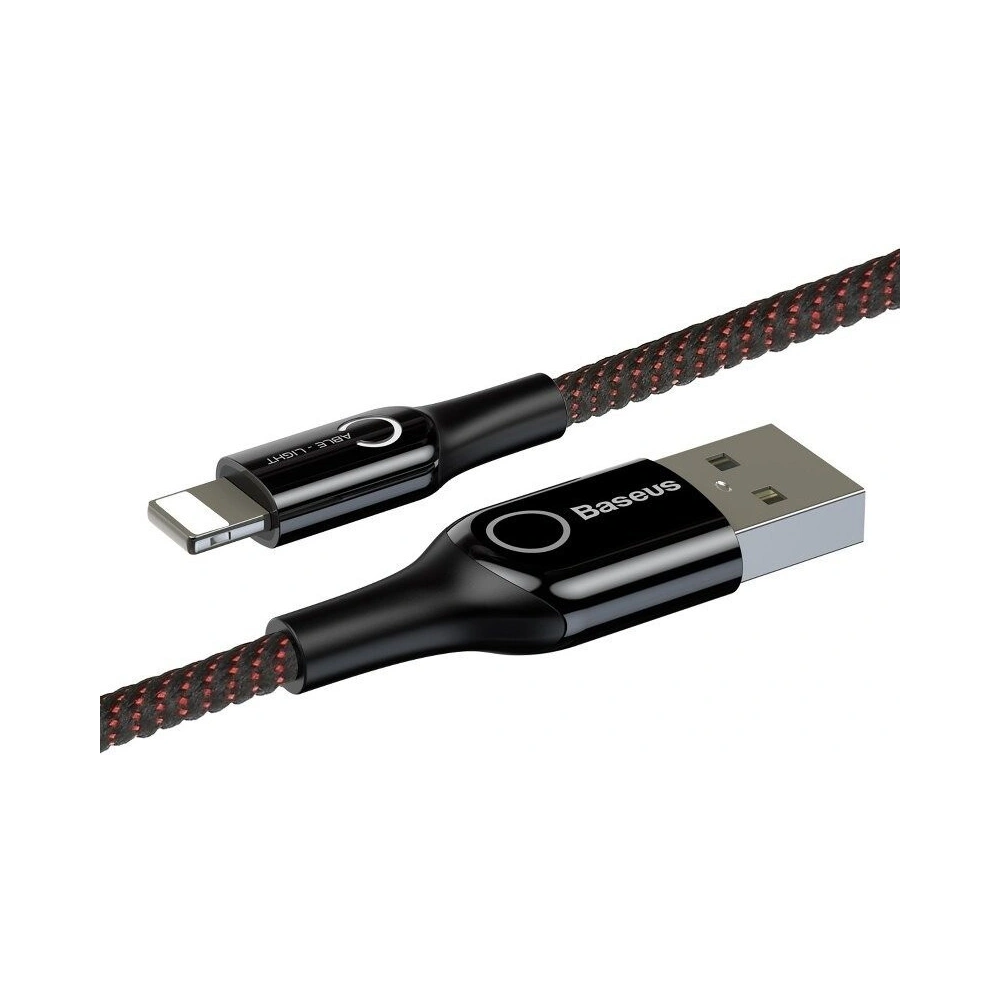 Hurtownia GSM - Kabel USB Lightning z diodą LED Baseus C-shaped 2.4A 1m (czarny) - BSU492BLK - {ean13} - Hurt