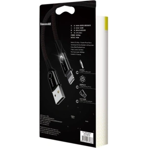 Kabel USB Lightning z diodą LED Baseus C-shaped 2.4A 1m (czarny)