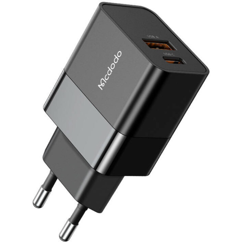Mcdodo Distributor - 6921002619516 - MDD189 - Mcdodo CH-1951 wall charger USB-A, USB-C, PD, QC, 20W (black) - B2B homescreen