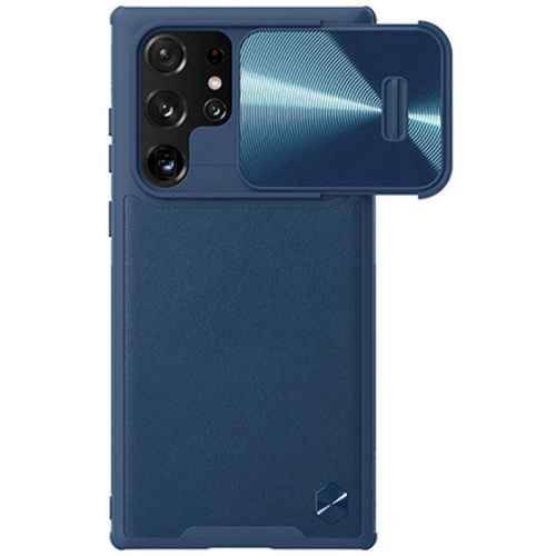 Nillkin Distributor - 6902048247567 - NLK1363 - Nillkin CamShield Leather Samsung Galaxy S22 Ultra (blue) - B2B homescreen