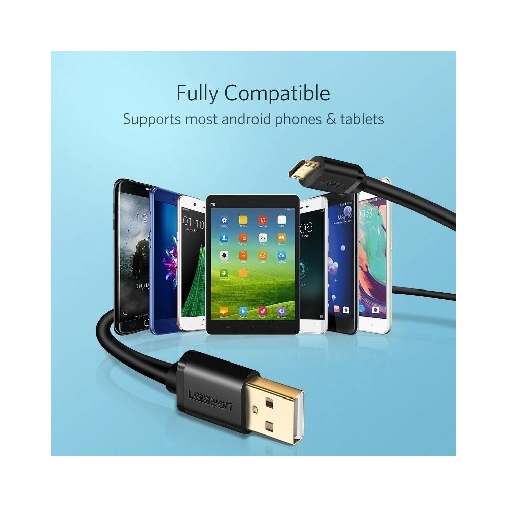 Hurtownia GSM - Kabel micro USB UGREEN QC 2.0 2A 1m (czarny) - UGR036BLK - {ean13} - Hurt