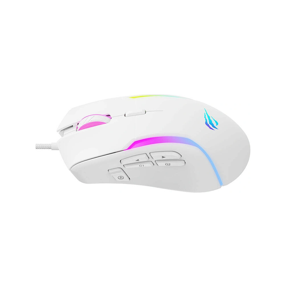 Hurtownia GSM - Drátová myš Havit MS1033 RGB, 800-8000 DPI (bílá) - HVT245 - {ean13} - Hurt