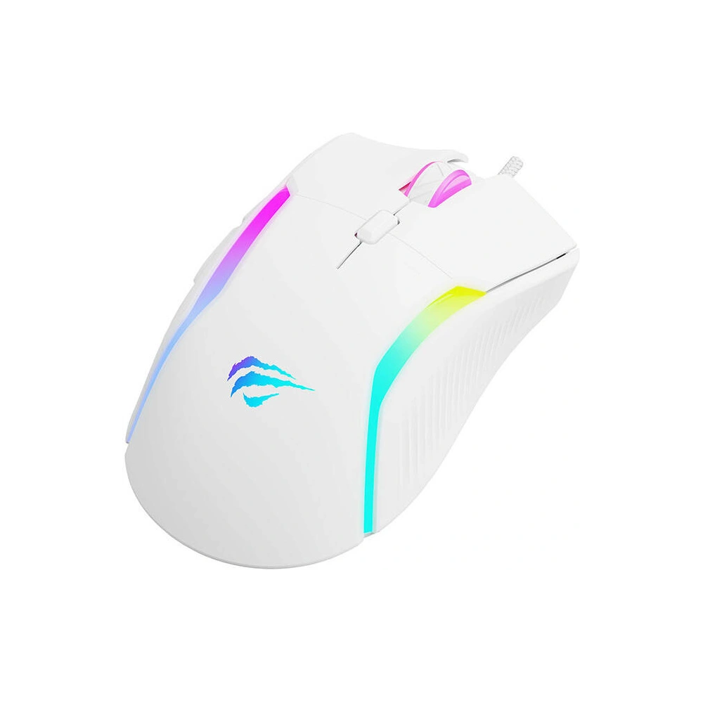 Hurtownia GSM - Drátová myš Havit MS1033 RGB, 800-8000 DPI (bílá) - HVT245 - {ean13} - Hurt