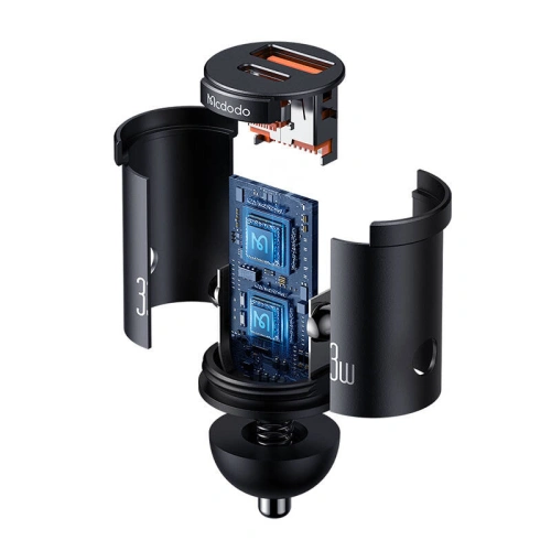 Ładowarka samochodowa Mcdodo CC-2320 USB-A, USB-C, 30W (czarna)
