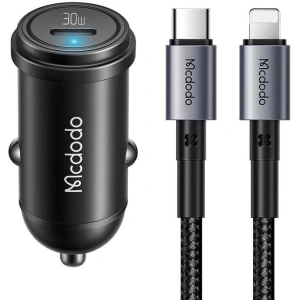 Hurtownia GSM - Încărcător auto Mcdodo CC-7492 USB-C, 30W + cablu USB-C / Lightning (negru) - MDD206 - {ean13} - Hurt
