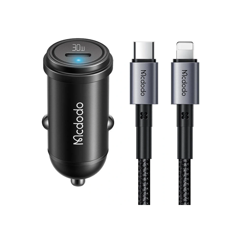 Hurtownia GSM - Autonabíječka Mcdodo CC-7492 USB-C, 30W + kabel USB-C / Lightning (černá) - MDD206 - {ean13} - Hurt