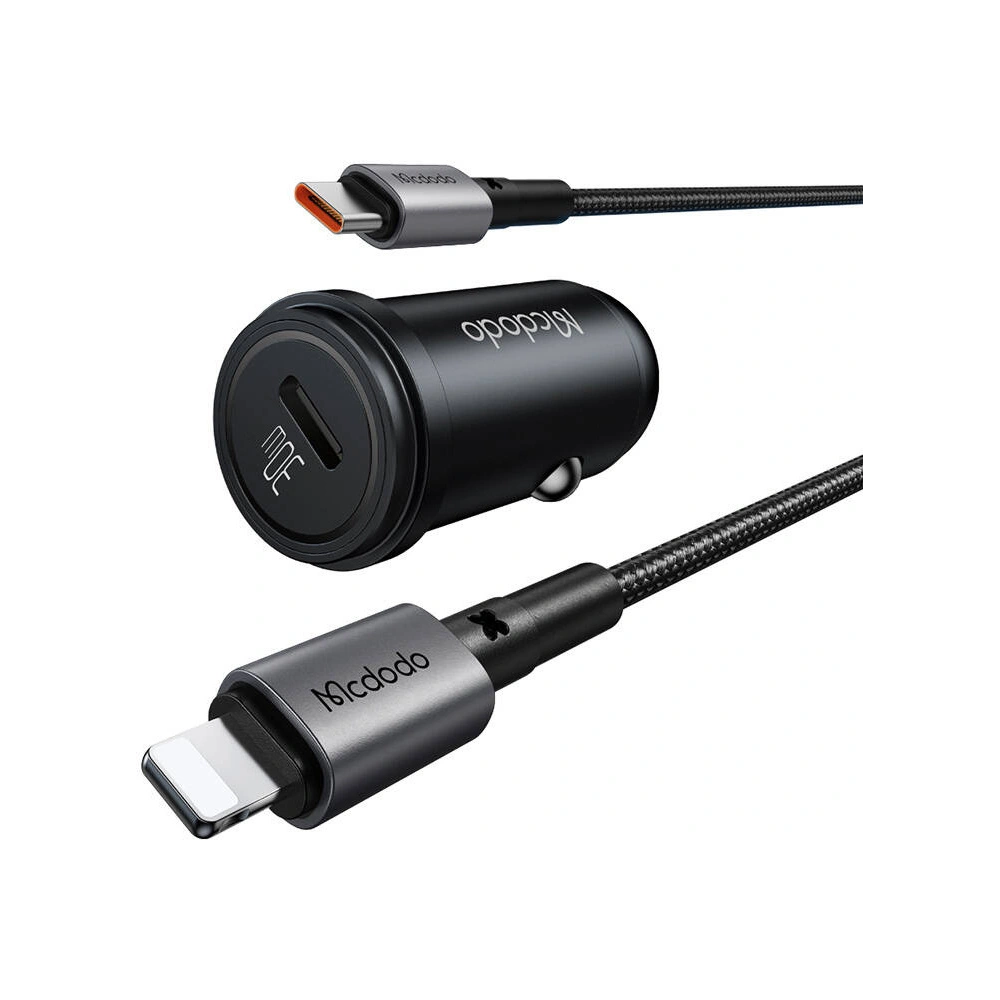 Hurtownia GSM - Autonabíječka Mcdodo CC-7492 USB-C, 30W + kabel USB-C / Lightning (černá) - MDD206 - {ean13} - Hurt