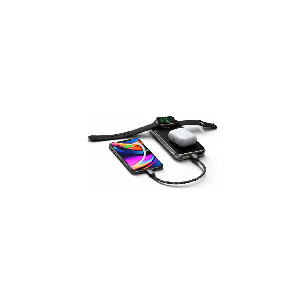 Hurtownia GSM - Bezdrátový powerbank Satechi Quatro Wireless Powerbank 3w1, 10000mAh (černý) + kabel USB-C / USB-C, 60W, 1m - STH95 - {ean13} - Hurt