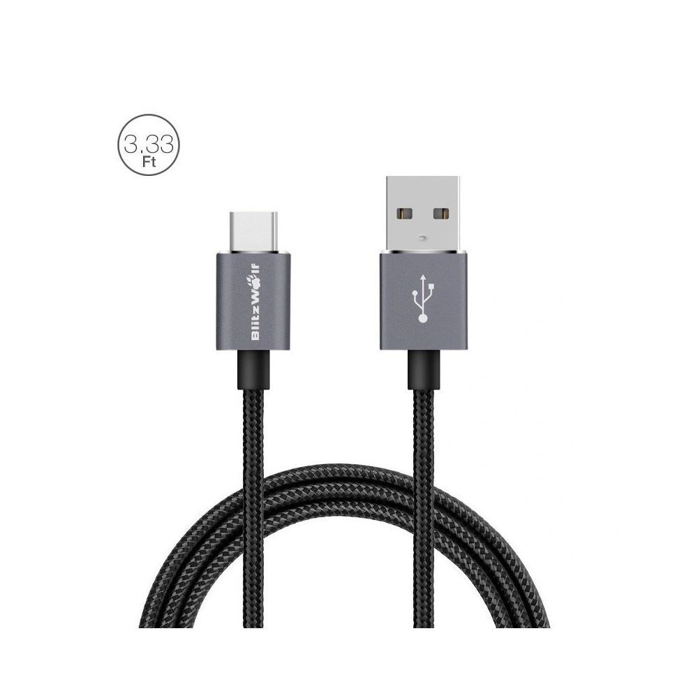 Hurtownia GSM - Kabel USB typu C BlitzWolf BW-TC1 1m czarny - BLZ042BLK - {ean13} - Hurt
