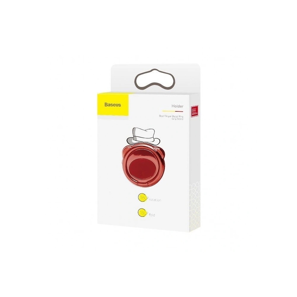 Wholesale Baseus Bear Ring Holder Red - BSU502RED - {ean13} - Hurt