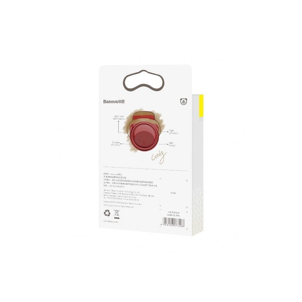 Wholesale Baseus Bear Ring Holder Red - BSU502RED - {ean13} - Hurt