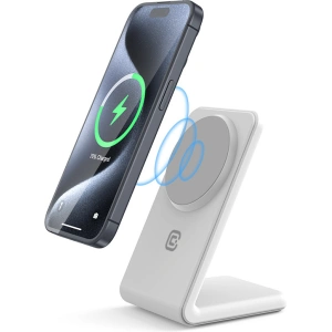 Hurtownia GSM - Vezeték nélküli töltő 2w1 Crong MagSpot Stand MagSafe (fehér) - CRG668 - {ean13} - Hurt