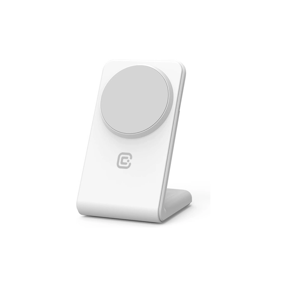 Hurtownia GSM - Încărcător wireless 2w1 Crong MagSpot Stand MagSafe (alb) - CRG668 - {ean13} - Hurt