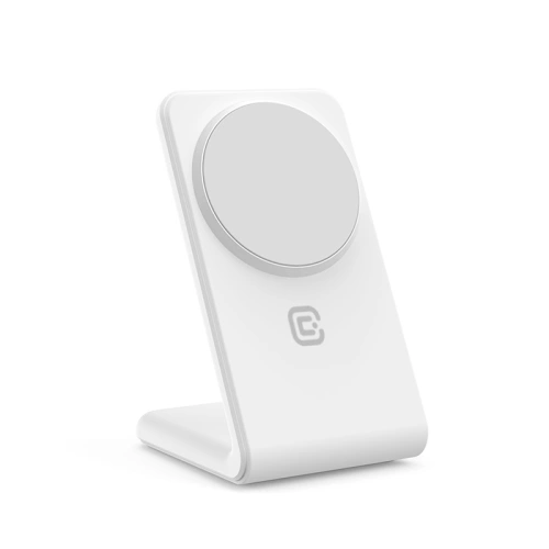 Ładowarka bezprzewodowa 2w1 Crong MagSpot Stand MagSafe (biały)
