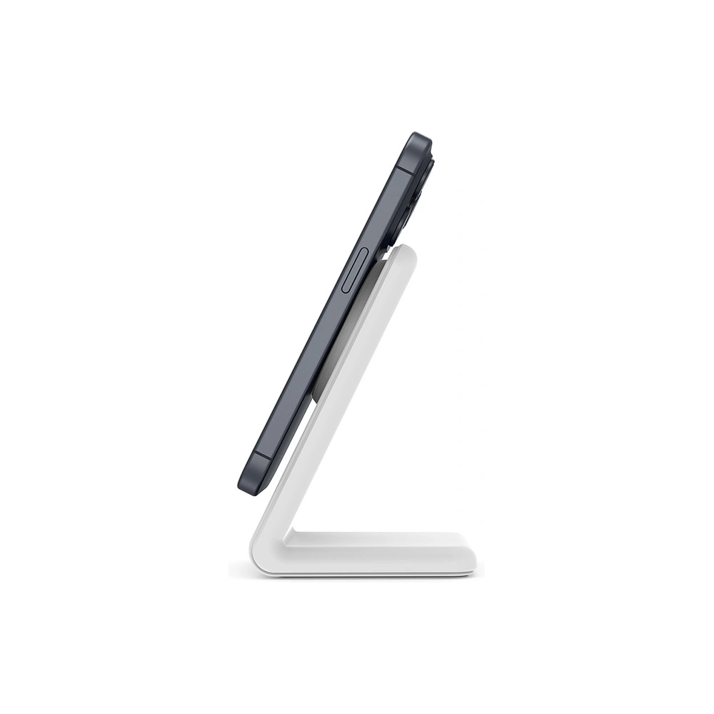 Hurtownia GSM - Încărcător wireless 2w1 Crong MagSpot Stand MagSafe (alb) - CRG668 - {ean13} - Hurt