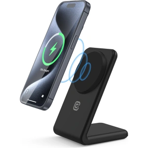 Wholesale Crong MagSpot Stand MagSafe 2-in-1 Wireless Charger (black) - CRG669 - {ean13} - Hurt