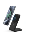 Încărcător wireless 2w1 Crong MagSpot Stand MagSafe (negru)