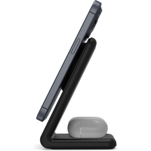 Hurtownia GSM - Vezeték nélküli töltő 2w1 Crong MagSpot Stand MagSafe (fekete) - CRG669 - {ean13} - Hurt