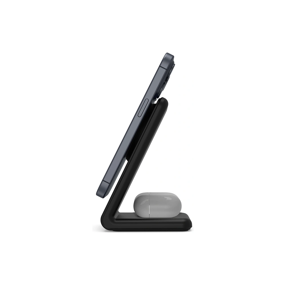 Hurtownia GSM - Vezeték nélküli töltő 2w1 Crong MagSpot Stand MagSafe (fekete) - CRG669 - {ean13} - Hurt