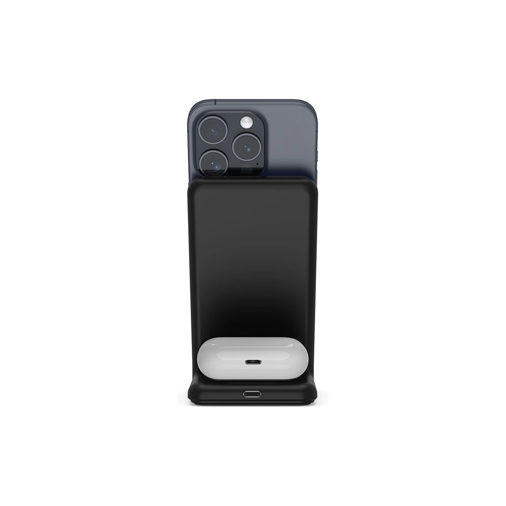 Hurtownia GSM - Vezeték nélküli töltő 2w1 Crong MagSpot Stand MagSafe (fekete) - CRG669 - {ean13} - Hurt
